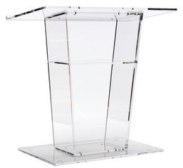 Lectern Podium Clear Acrylic 47 Inch Tall with Inner Shelf Rubber Feet 24x 158 Inch Top Surface3146892