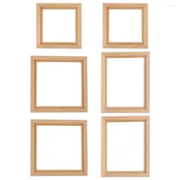 Frames 6 Pcs Ornaments Po Frame Model Toddler Playset Outdoor Wooden Dollhouse Furniture Mini Layout Props