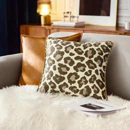 Pillow Leopard Print Pillows Luxury Velvet Case Soft Decorative Cover For Sofa Chair Living Room Home Decorations