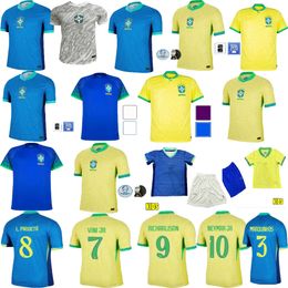 Best Fabric top bRAZILS 2024 2025 Soccer Jerseys Camiseta De Futbol PAQUETA RAPHINHA Football Shirt Maillots MARQUINHOS VINI JR Brasil RICHARLISON MEN KIDS NEYMAR