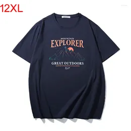 Men's T Shirts Oversized T-shirt Short-sleeved Loose 12XL 11XL Tops Fatigue Tide Black Body Shirt Cotton