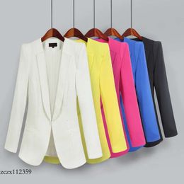 2024 Latest Model Women's Suits Korean Blazer Jacket Women Autumn Spring Long Sleeve Notched Collar Work Blazers Suit 3Xl 4Xl 5Xl R654 230311