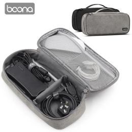 Backpack BOONA Laptop AC Adapter Charger Cable Storage Bag Shockproof Waterproof Travel Organiser for Power Cord, Mouse Single Layer