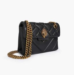 Kurt Geiger London Kensington Mini Black Gold/Silver Chains Bags for Women Luxury Real Leather Cross Body Handbag High quality