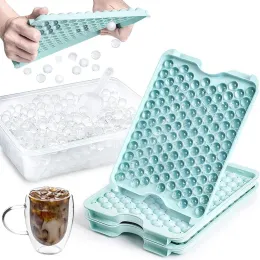 Tools 3D Round Ice Cube Tray with Box Plastic Diamond Style Ice Mold Refrigerator Spherical DIY Moulds Ice Ball Maker Kitchen Tools