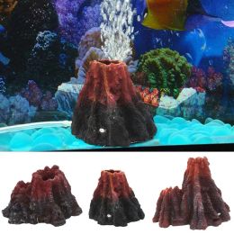 Decorations Aquarium Volcano Ornament Oxygenation Tools Fish Tank Decoration Lava Mountain Rockery Stone Decor For Reptile Box Landscaping