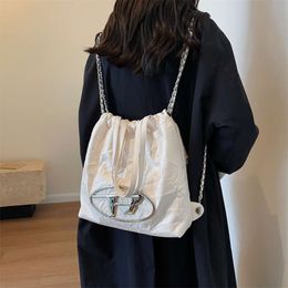 Shoulder Bag Designer 50% Off Selling Hot Brand Unisex Bags Popular Backpack New Womens Versatile Chain Single Shoulder Bucket