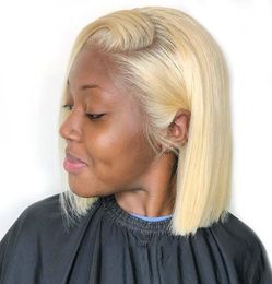 Queen Blonde Brazilian Straight Human Hair Bob Wigs Short Ombre Bob Lace Front Wigs for Black Women1684583