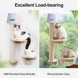 Scratchers Mewoofun Cat Window Climber with High Quality Glass Suction Cup Stylish Lamp Design Cat Climbing Frame Scratching Post Set