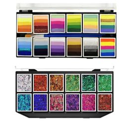 Sell 12 Colour Special Offer Combination Set Glitter Gel Palette Face Body Art Paint Waterbased Stage Makeup 240321