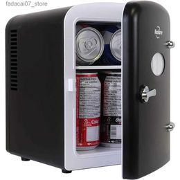 Refrigerators Freezers Retro mini portable refrigerator 4L compact refrigerator for skin care beauty serum facial mask including 12V and AC lines black Q240326