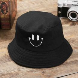 et Hats Smiling Face Embroidered Summer Bucket Hat Mens Solid Panama Fedoras Outdoor Fisherman Hat Visor Basin Hat Beach HatC24326