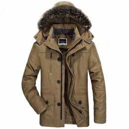 onestand Winter Jacket Men's Plus Size Cott Padded Warm Parka Coat Casual Faux Fur Hooded Fleece Lg Male Jacket Windbreaker X8cr#