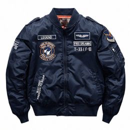 winter Men's Thicken Warm Flight Jackets Air Force Add Cott Embroidery Parkas Coat Casual Bomber Outwear Male z3WG#