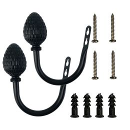 Accessories A Pair Of Metal Curtain Hooks Retro Pine Cones Wall Mounted Curtain Hold Back Tiebacks Wall Hook Tassel Drapery Holder