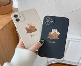New Style Side Print Pattern Silicone Phone Case for IPhone SE 2020 7 8 Plus X Xs MAX XR 11 12 Mini Pro Max Cover Cute Bears8985786