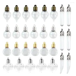 Pendant Necklaces 10PCS Glass Vials Pendants With Metal Cap Mini Bottle Name On Rice Vial For Jewellery Making