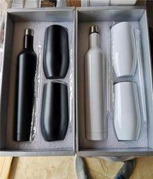 3pcs Wine glasses Set Stainless Steel Vacuum Insulated Wine Bottle 500ml Two Wine Tumbler With Lids 7177555