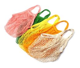 Reusable Shopping Grocery Bag 14 Colour Large Size Shopper Tote Mesh Net Woven Cotton Bags Portable Shopping Bags Home Storage Bag 8449851