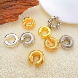 Ear Cuff Ear Cuff Punk conical hammer shaped circular clip earrings suitable for women without perforations gold Cshaped earrings cuffs screw tubes thick earrings Y