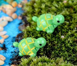 artificial cute green tortoise animals fairy garden miniatures mini gnomes moss terrariums resin crafts figurines for garden decor8476670