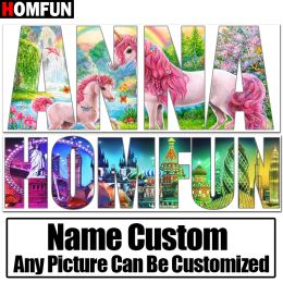 Stitch Homfun Name Letter Photos Custom 5D Diamond Painting Cross Stitch Full Square/Round Cartoon Diamond embroidery Home Decor Gift