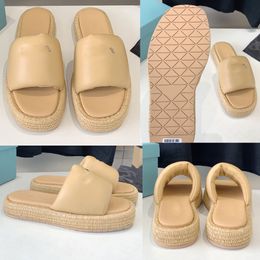 New natural sandals designer sandals womens sandals platform sandals 24ss New Comfort Sandals Anti slip triangular sole sandals raffian sandals beach sandal 35 42