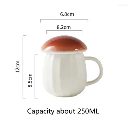 Mugs Mushroom Mug Cute Kawaii Coffee Tea Cup Ceramic Heat-resistant With Handle Drinking Water For Gift Lid