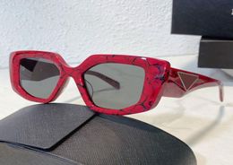 2022 New Designer Sunglasses OPR 14ZS Mens or Womens red Fashion Luxury Thick Frame Rectangular Design Temple Triangle Graphic Top3281563