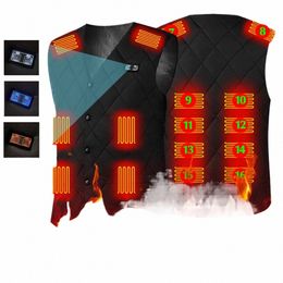 16 Places Zes Heated Vest 3 Gears Heated Vest Coat USB Thermal Electric Heating Clothing Women Men for Cam Hiking Coat y5dB#