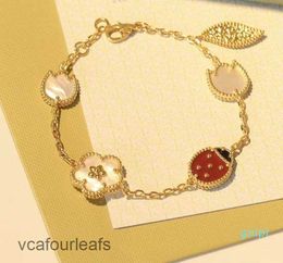 Van Jewelrys Cleef Four Leaf Clover Bracelet Bracelets Designer 2024 Series Ladybug Fashion Charm Bracelets Bangle Chain High Quality S925 Sterling Silver 18K Rose