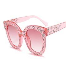 2018 Oversized Pink Crystal Embellished Sunglasses Men Women Retro Vintage Big Square Frame Sun Glasses Shades UV400 L627219480