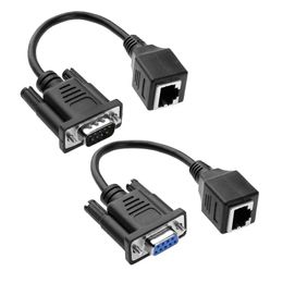 RJ45 para VGA Extender Masculino para LAN CAT5 CAT6 RJ45 Rede Ethernet Cable Female Adapter Computer Converter Switch Extra