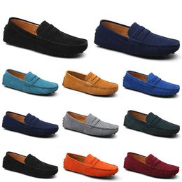 Men Casual Shoes Espadrilles Triple Black White Brown Wine Red Navy Khaki Mens Suede Leather Sneakers Slip On Boat Shoe Outdoor Flat Driving Jogging Walking 38-52 A045