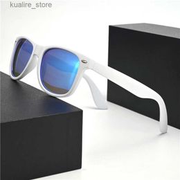 Sunglasses Vazrobe White Polarised Sunglasses Men Women Fashion Sun Glasses for Male Female Unisex Shades Blue Mirror Lens L240322