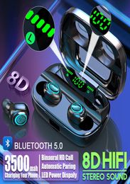 S11 3500mAh LED Bluetooth Wireless Headphones Earphones Earbuds TWS Touch Control Sport Headset Noise Cancel Earphone HIFI Sound6864283
