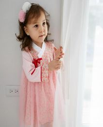 Girl039s Dresses Kimono Baby Girl Clothes 2021 Summer Japanese Style Dress Printing Mesh Spliced Infant Bag Toddler Kids Costum6310316