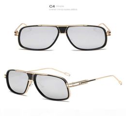 Sunglass men women glass fashion retro large frame metal gradient sunglasses street trend 615 no logo high quality metal frameDR277106633874