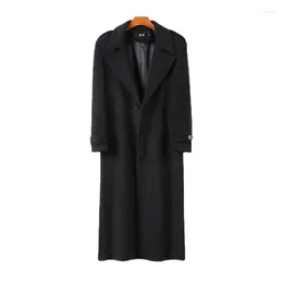 Men's Trench Coats Autumn And Winter High Quality Woollen English Plus-size Single Breasted Casual Extra Long Coat