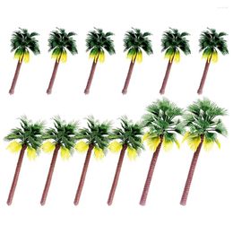 Decorative Flowers 12 Pcs Ornament Coconut Tree Model Artificial Trees Miniature Landscape Faux For DIY Simulation Indoor Decorations Plants