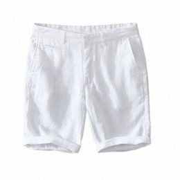 pure Linen Shorts for Men 2023 Summer New Fi Solid White Loose Holiday Shorts Man Casual Plus Size Butt Fly Short Pants 16vp#