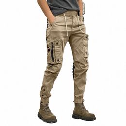 cargo Trousers Man Harem Y2k Tactical Military Cargo Pants For Men Techwear High Quality Outdoor Hip Hop Work Stacked Slacks Q2yF#