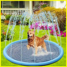 Mats Thickened NonSlip Pet Spray Pad Inflatable Water Spray Pad Mat Tub Summer Cool Dog Bathtub for Dogs Cooling Mat Swimming Pool