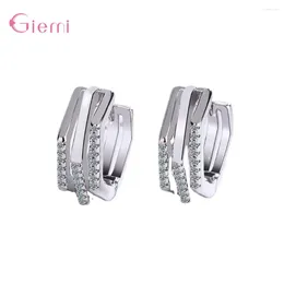 Hoop Earrings Multi Layer 925 Sterling Silver Clear CZ Cuff For Women Wedding Fashion Jewellery Supplies