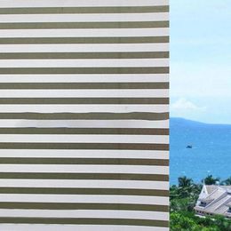 Window Stickers 45 100CM Frosted Stained White Line Blind Style Privacy Stripe Film Glass Sticker PVC Easy DIY Install