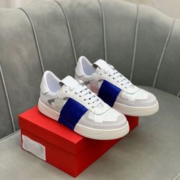 2024 New Fashion Designer runway White blue band casual shoes for men and women Breathable comfortable Versatile soft-soled casual shoes dd0320H 38-44 3