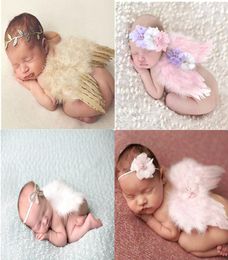 Newborn Pography Accessories Angel Wing Baby Po Props Handmade Costumes For Infants Fotografia Crochet Costumes For Baby5444684