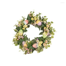 Decorative Flowers SV-Easter Simulation Egg Eucalyptus Wreath Artificial DIY Leaf Kid Gift Wedding Decor Birthday Supplie