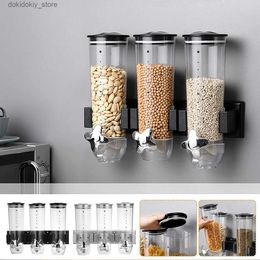 Food Jars Canisters Wall mounted three barrel oat machine food storage tankL24326