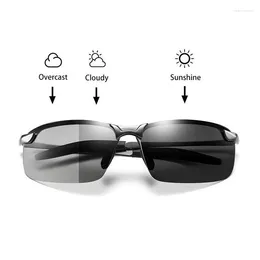 Sunglasses Men's Pochromic Polarized Men Driving Chameleon Glasses Male Change Color Sun Fishing Day Night Vision UV